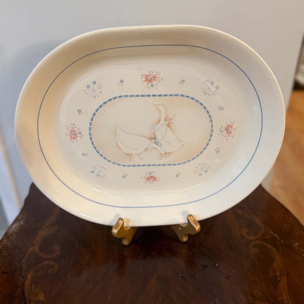 SOLD  Vintage Country Promenade Oval Serving Platter